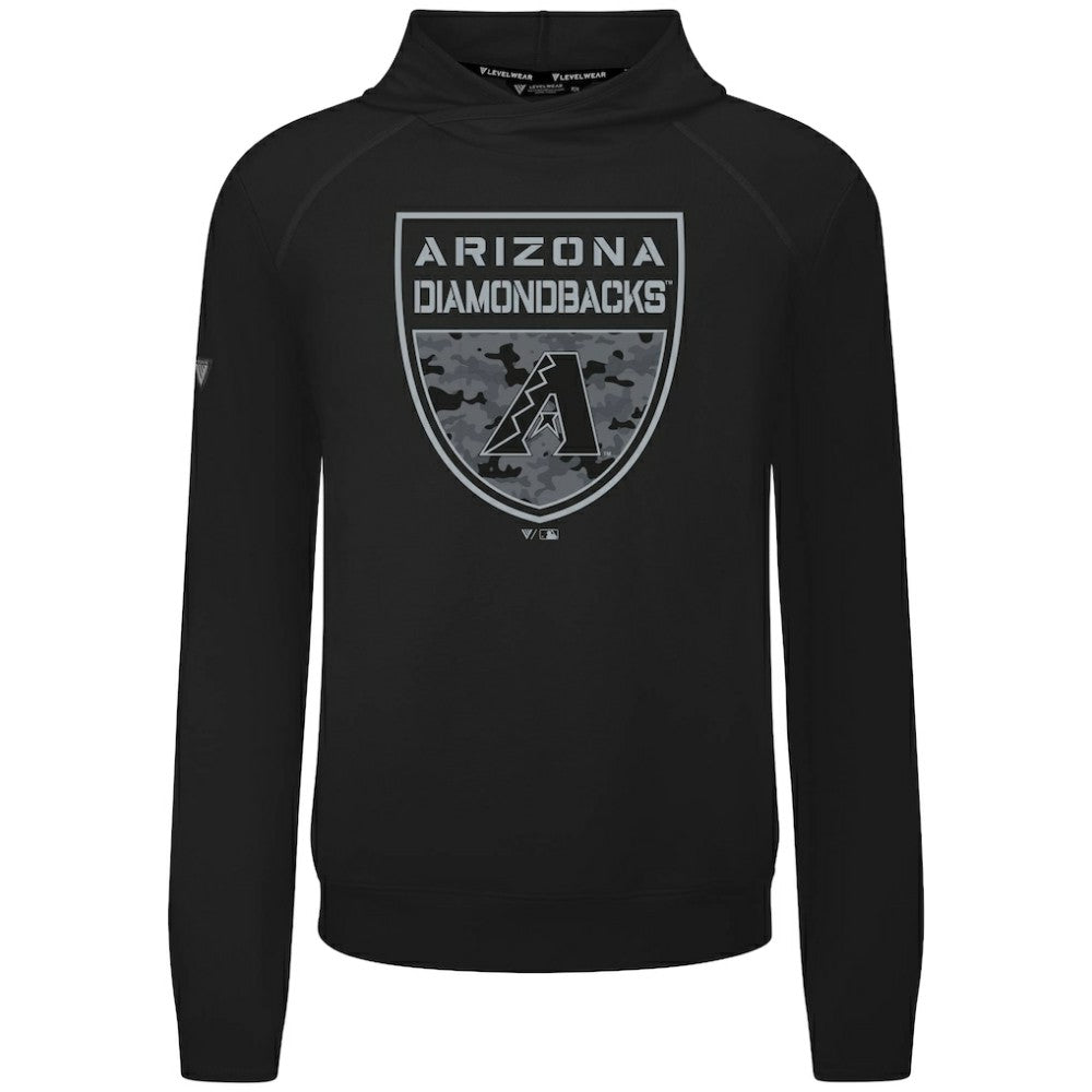 Arizona Diamondbacks Levelwear Mandate Buckler Tri-Blend Pullover Hoodie - Black