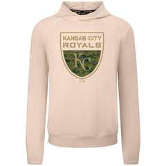 Kansas City Royals Levelwear Mandate Buckler Tri-Blend Pullover Hoodie - Khaki