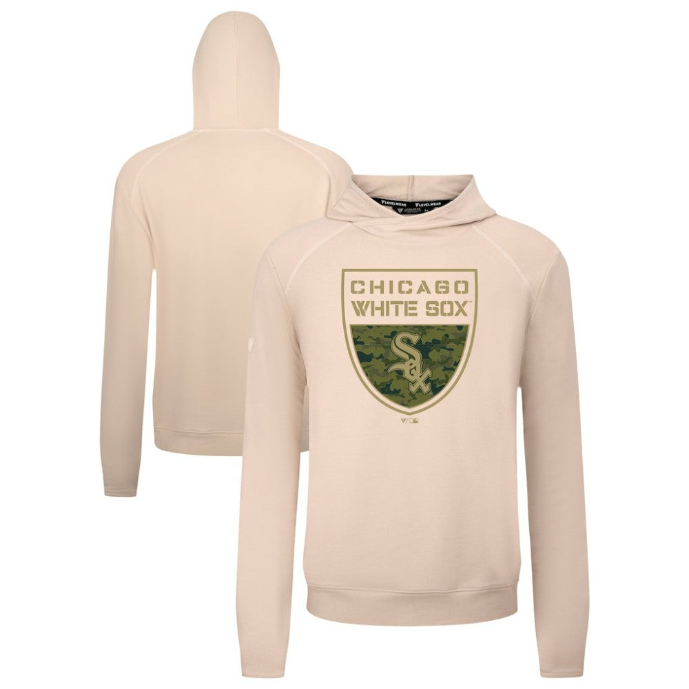 Chicago White Sox Levelwear Mandate Buckler Tri-Blend Pullover Hoodie - Khaki