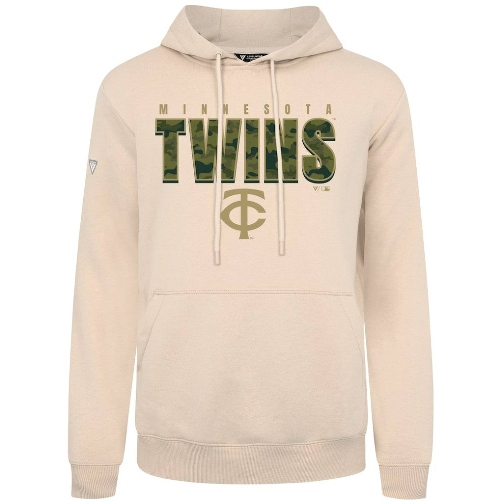 Minnesota Twins Levelwear Podium Protect Pullover Hoodie - Khaki
