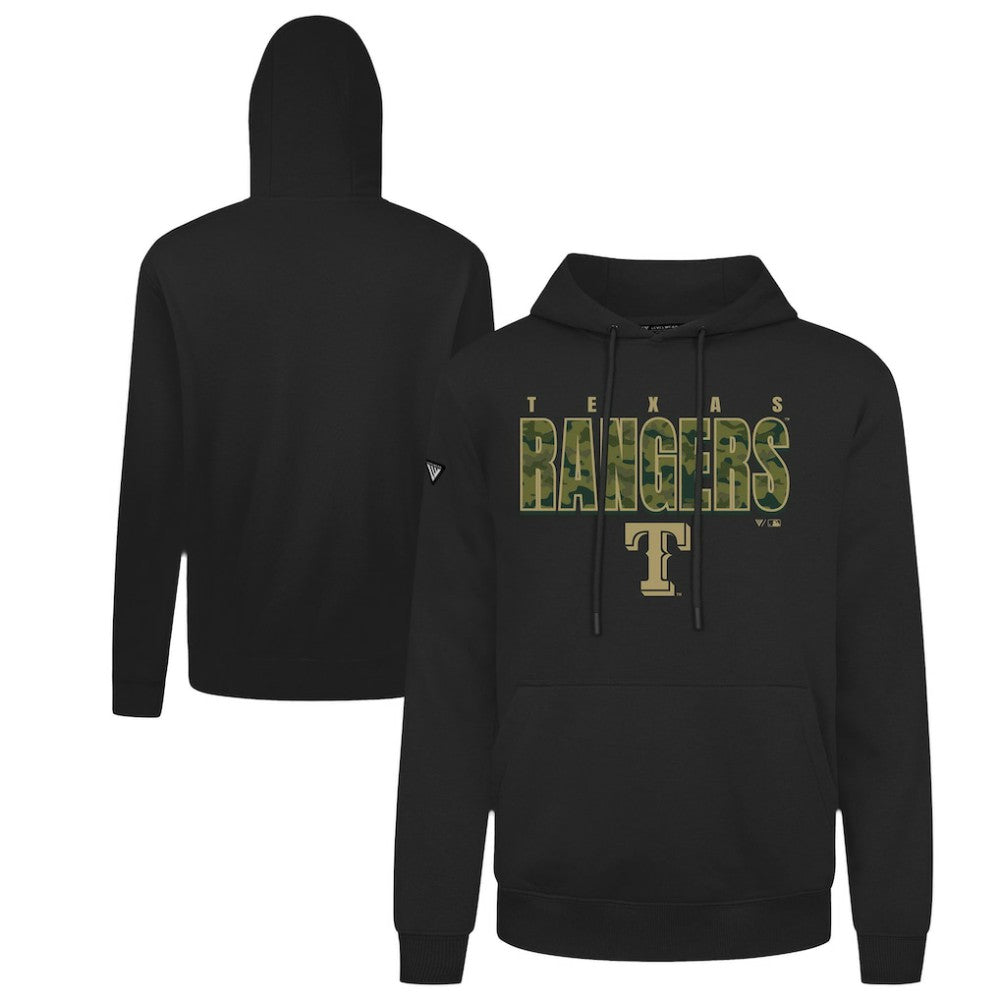 Texas Rangers Levelwear Podium Protect Pullover Hoodie - Black