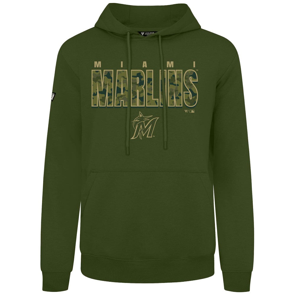Miami Marlins Levelwear Podium Protect Pullover Hoodie - Green