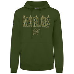 Miami Marlins Levelwear Podium Protect Pullover Hoodie - Green