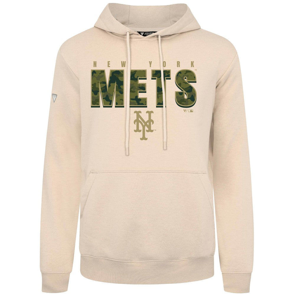 New York Mets Levelwear Podium Protect Pullover Hoodie - Khaki