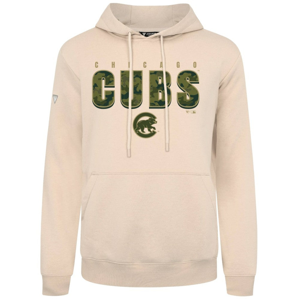 Chicago Cubs Levelwear Podium Protect Pullover Hoodie - Khaki