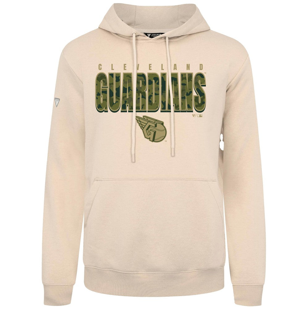 Cleveland Guardians Levelwear Podium Protect Pullover Hoodie - Khaki