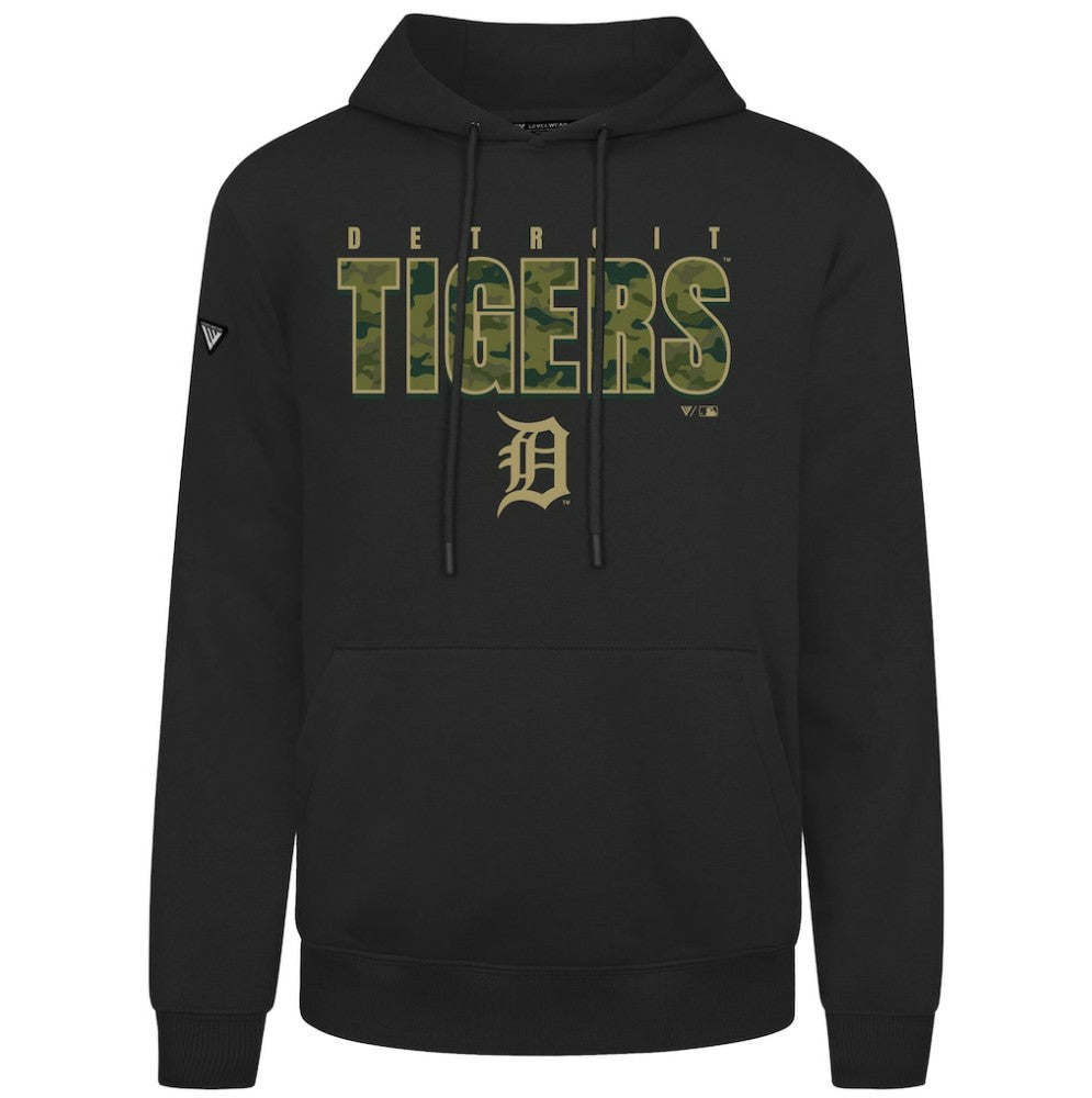Detroit Tigers Levelwear Podium Protect Pullover Hoodie - Black