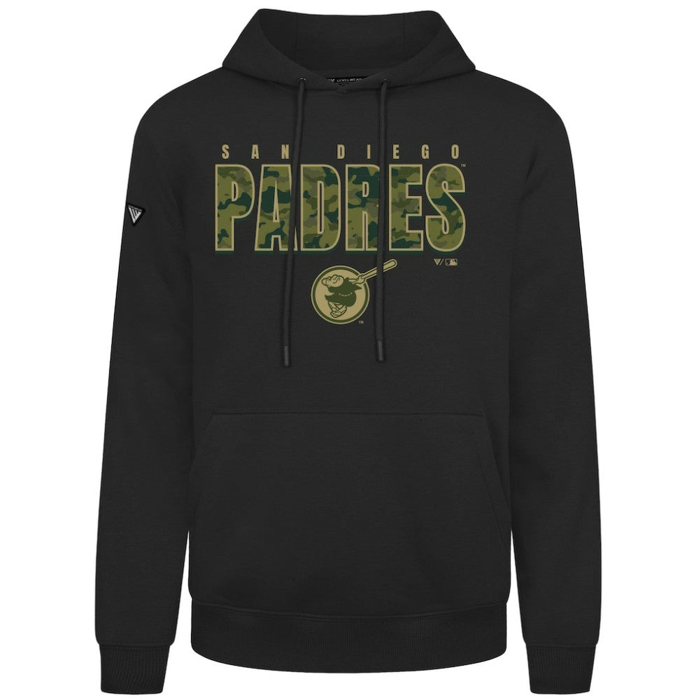 San Diego Padres Levelwear Podium Protect Pullover Hoodie - Black