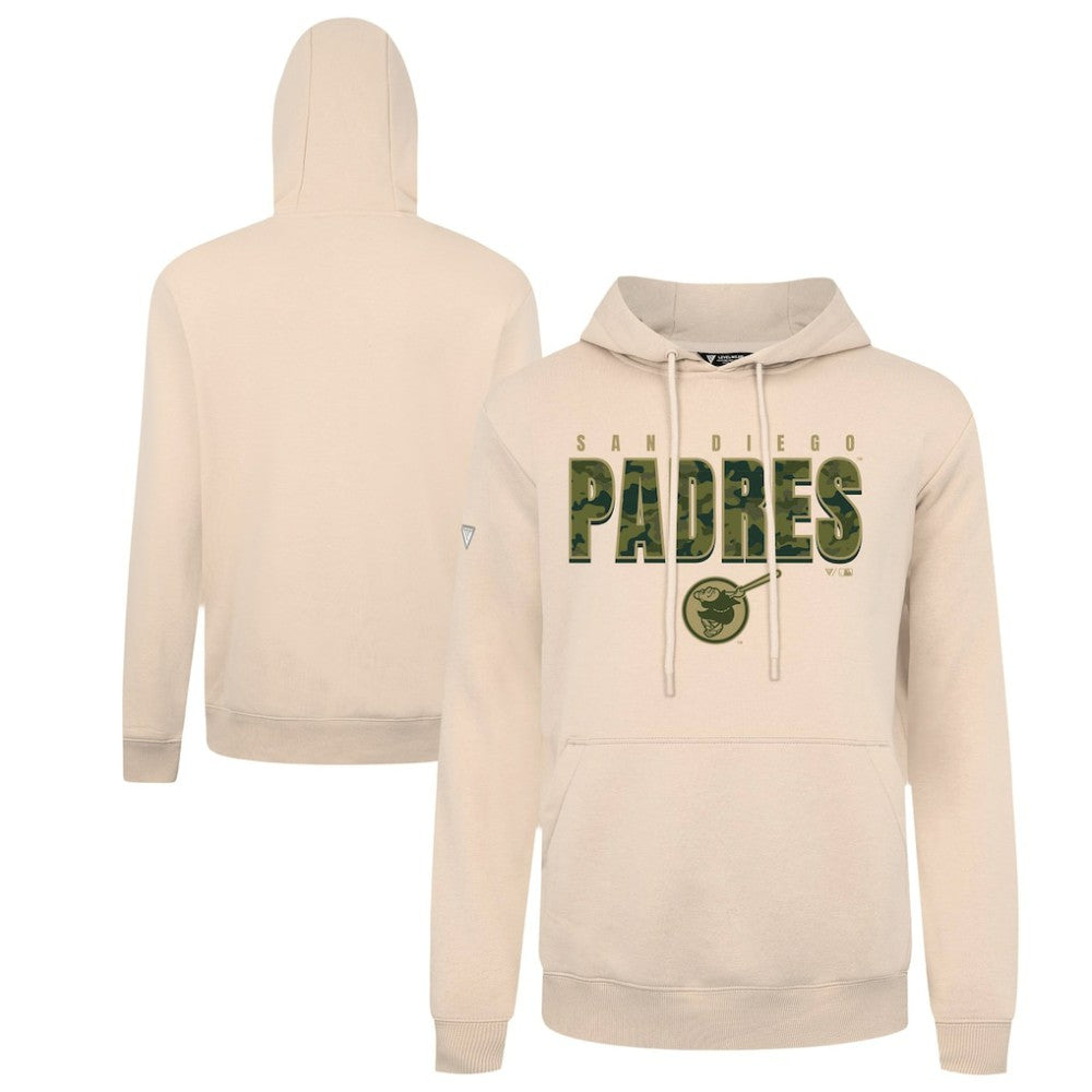 San Diego Padres Levelwear Podium Protect Pullover Hoodie - Khaki