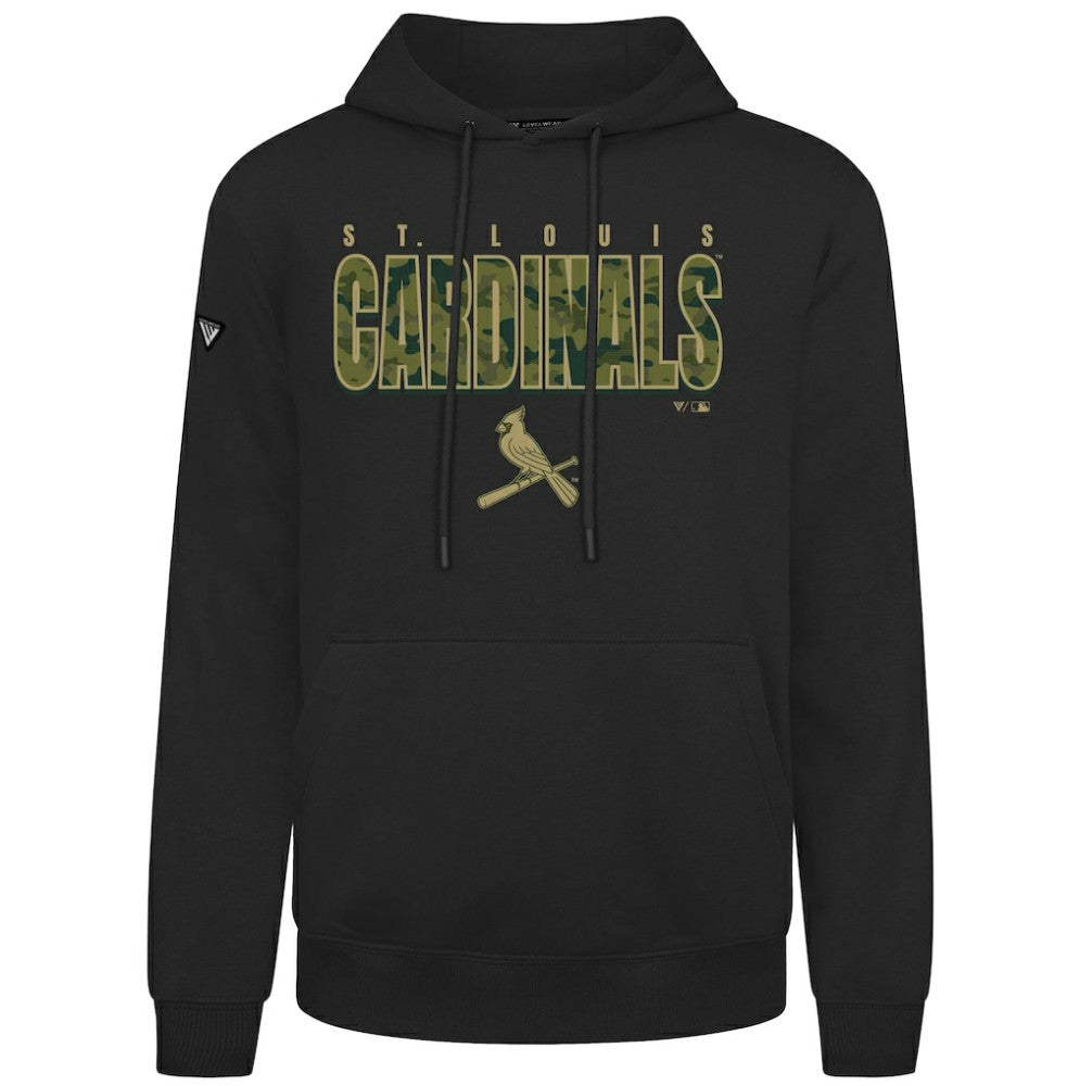 St. Louis Cardinals Levelwear Podium Protect Pullover Hoodie - Black