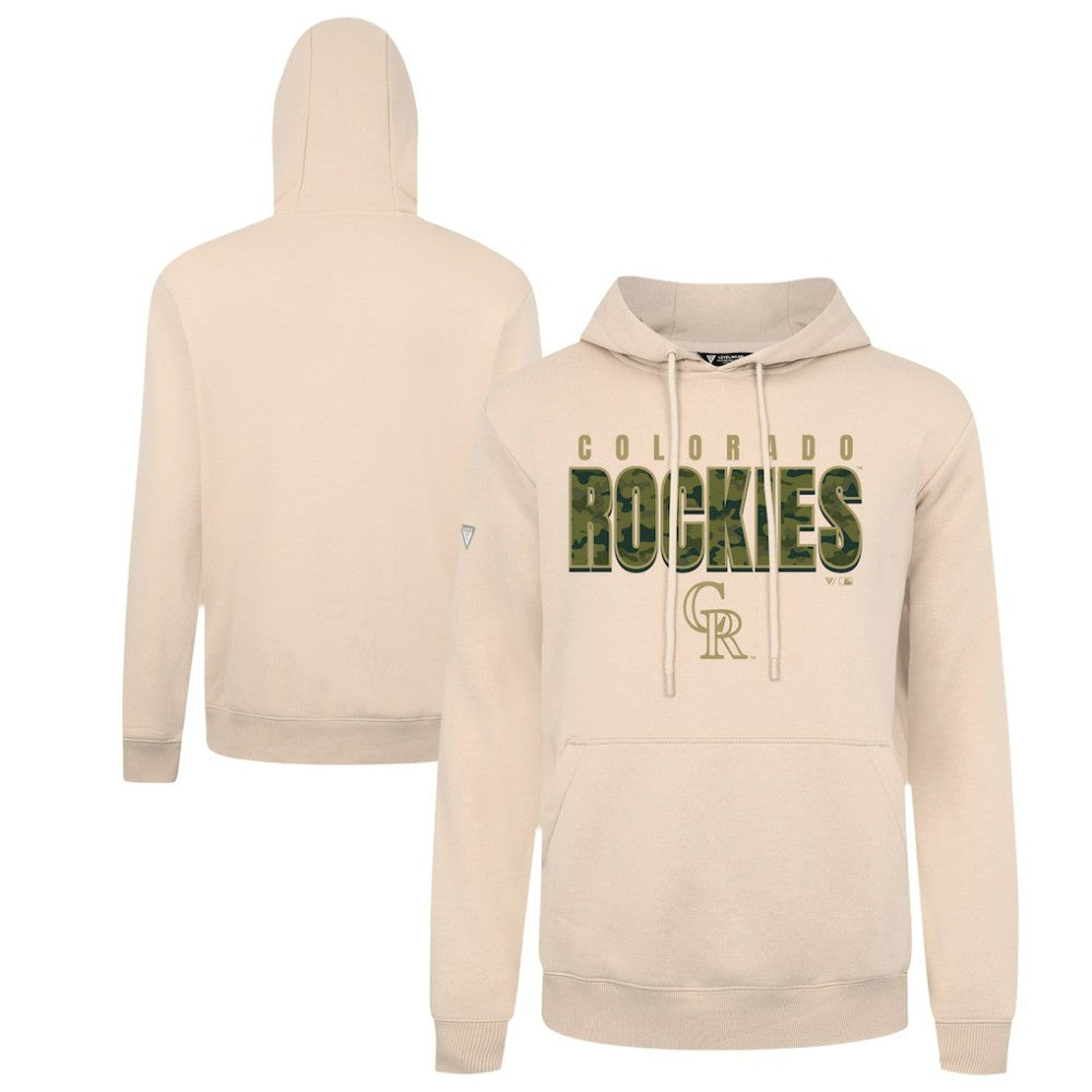 Colorado Rockies Levelwear Podium Protect Pullover Hoodie - Khaki
