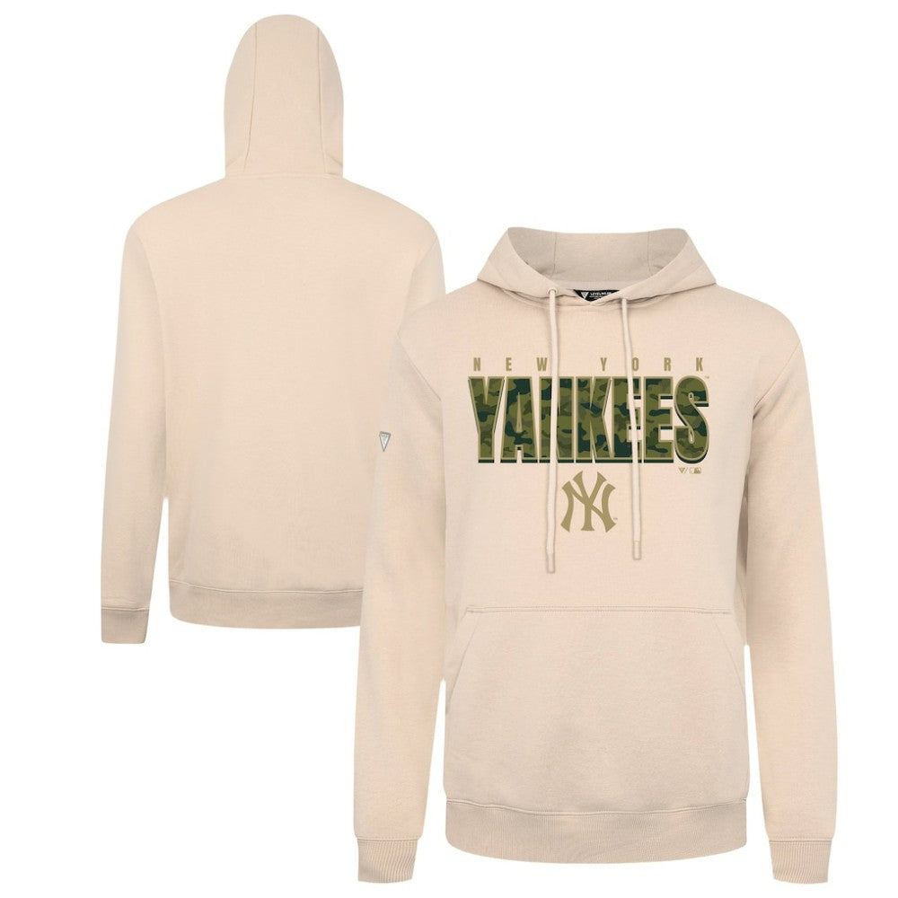New York Yankees Levelwear Podium Protect Pullover Hoodie - Khaki