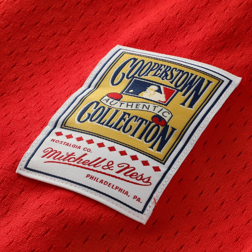 Jimmy Rollins Philadelphia Phillies Cooperstown Mesh Batting Practice Button-Up Jersey - Red | Mitchell & Ness