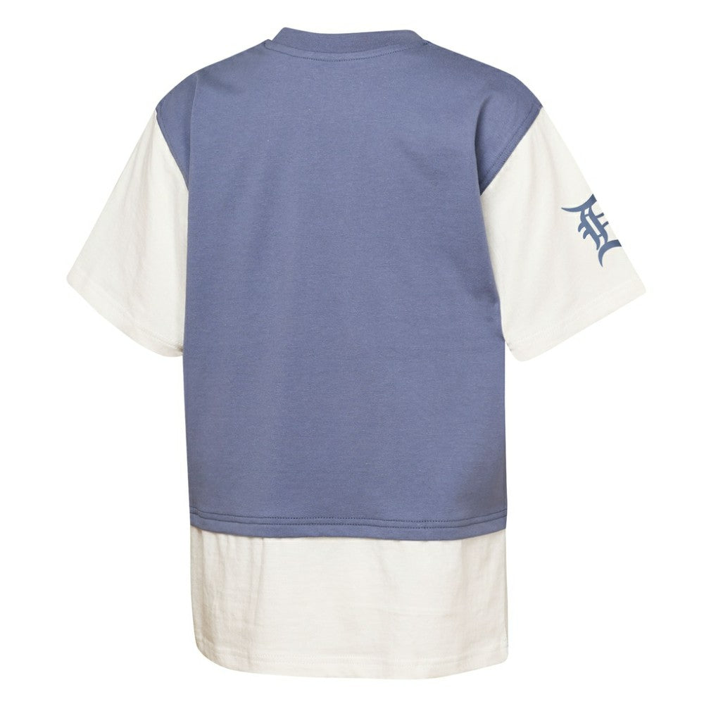 Detroit Tigers Outerstuff Youth Ultimate Pastels Premium Double Run T-Shirt - Navy/Cream