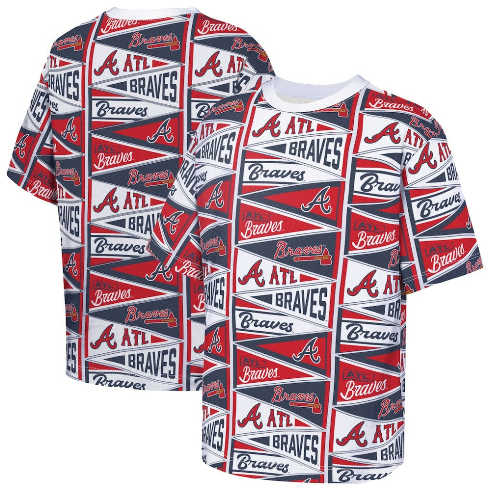 Atlanta Braves Outerstuff Youth All-Over Pennant T-Shirt - Red