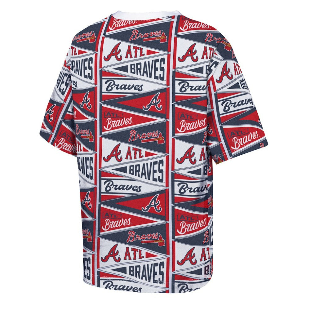 Atlanta Braves Outerstuff Youth All-Over Pennant T-Shirt - Red