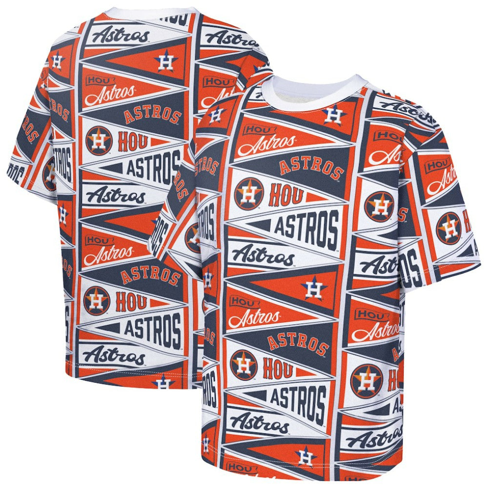 Houston Astros Outerstuff Youth All-Over Pennant T-Shirt - Orange