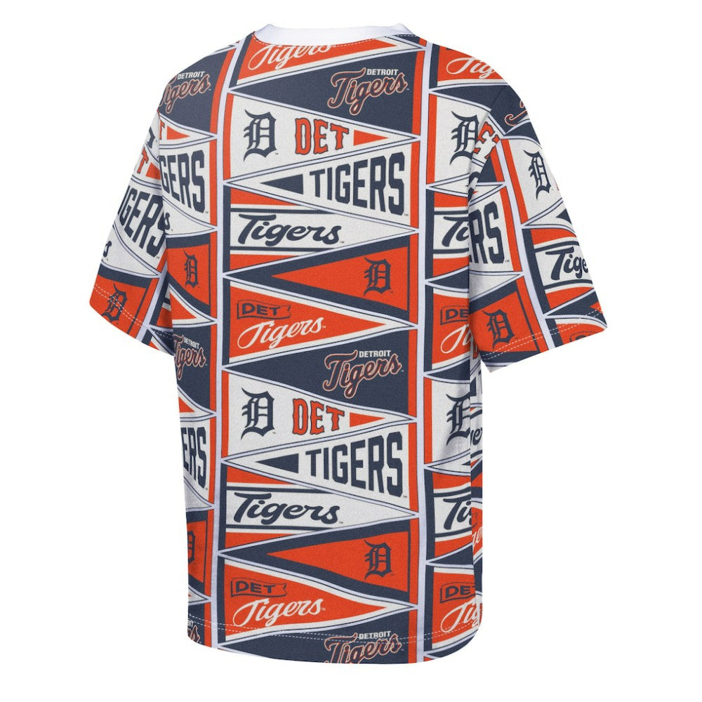 Detroit Tigers Outerstuff Youth All-Over Pennant T-Shirt - Orange