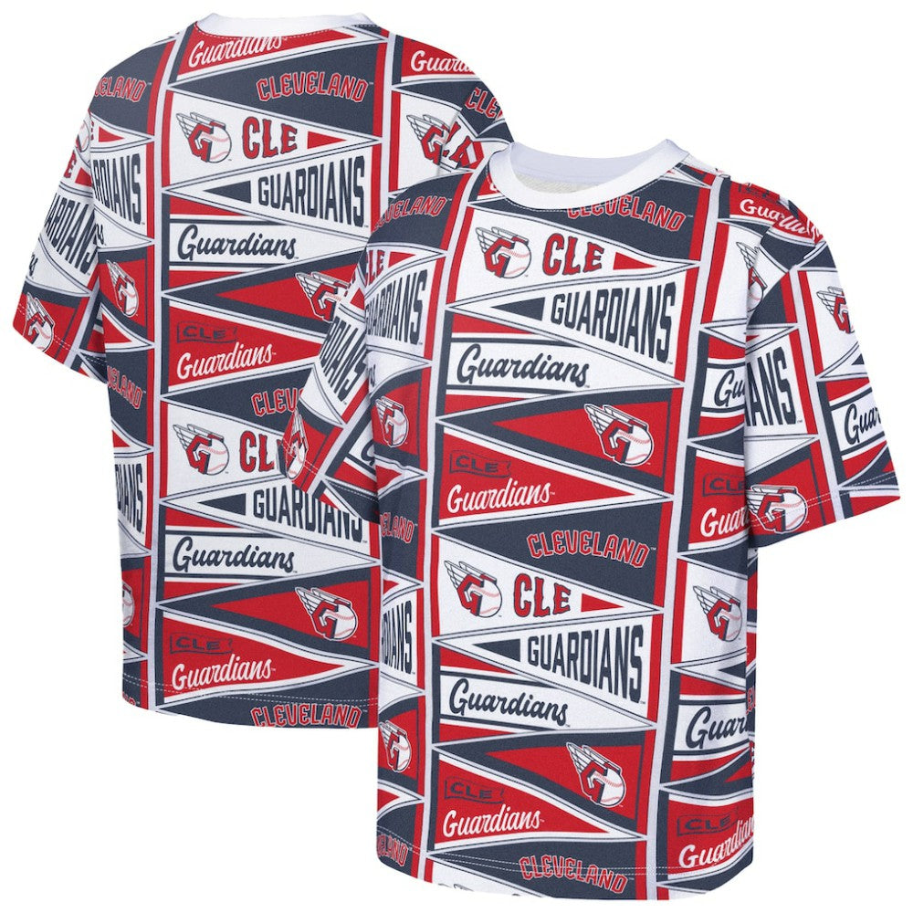 Cleveland Guardians Outerstuff Youth All-Over Pennant T-Shirt - Red