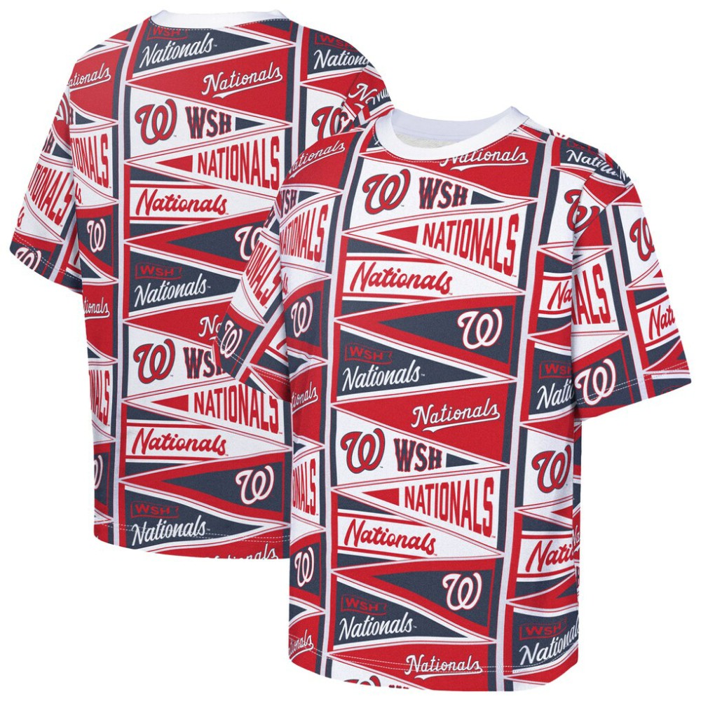 Washington Nationals Outerstuff Youth All-Over Pennant T-Shirt - Red
