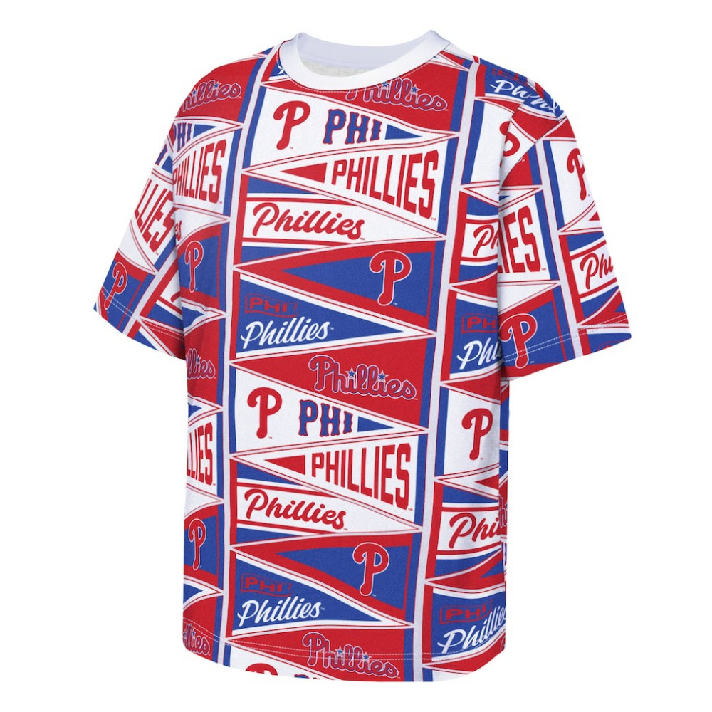 Philadelphia Phillies Outerstuff Youth All-Over Pennant T-Shirt - Red