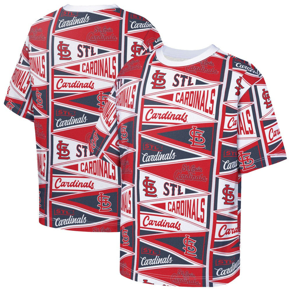 St. Louis Cardinals Outerstuff Youth All-Over Pennant T-Shirt - Red