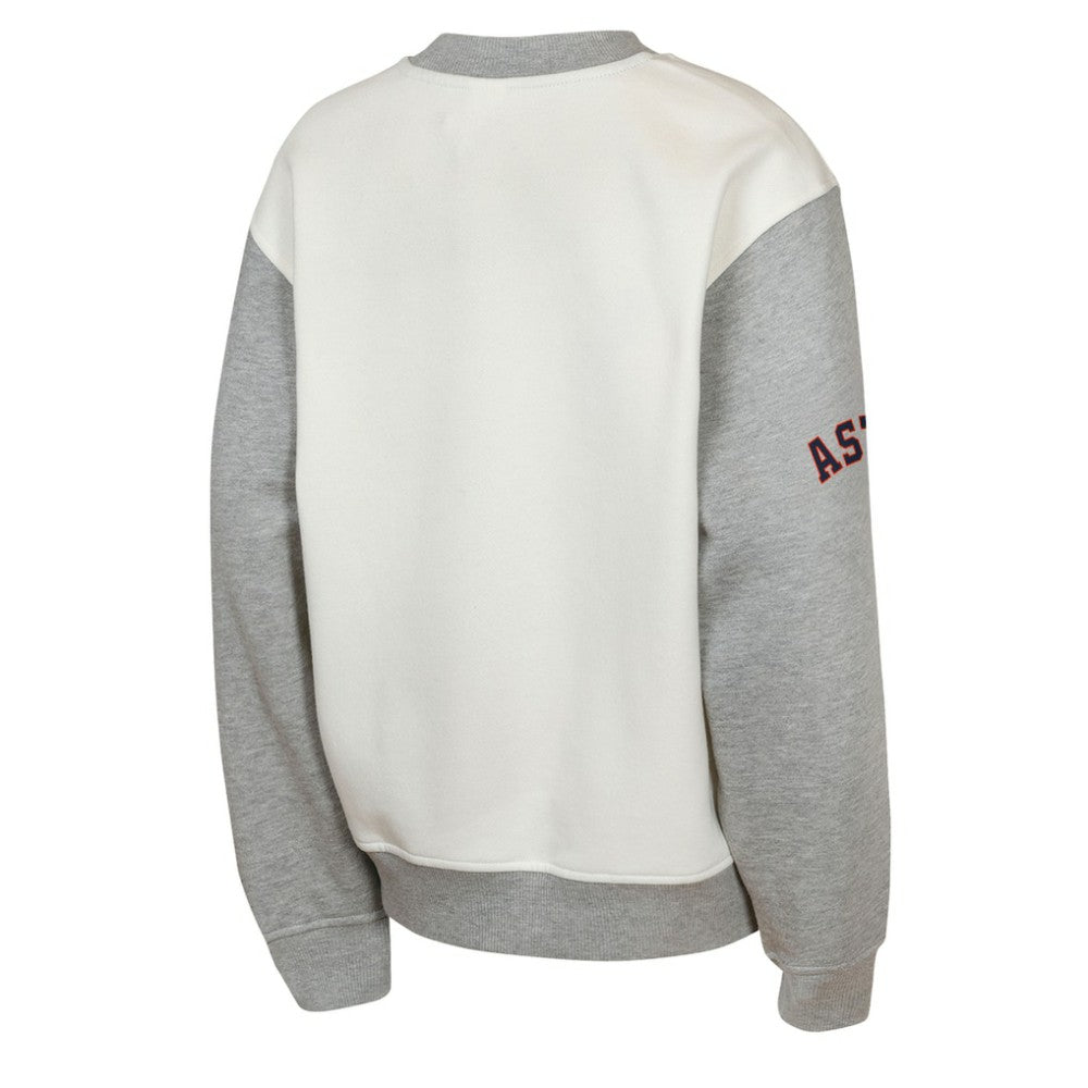 Houston Astros Outerstuff Youth Big League Power Hit Fleece Sweatshirt - Cream/Gray