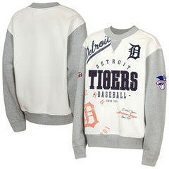 Detroit Tigers Outerstuff Youth Big League Power Hit Fleece Sweatshirt - Cream/Gray