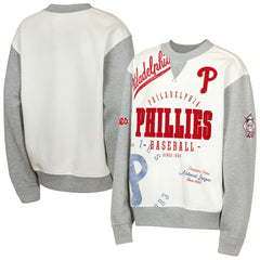 Philadelphia Phillies Outerstuff Youth Big League Power Hit Fleece Sweatshirt - Cream/Gray