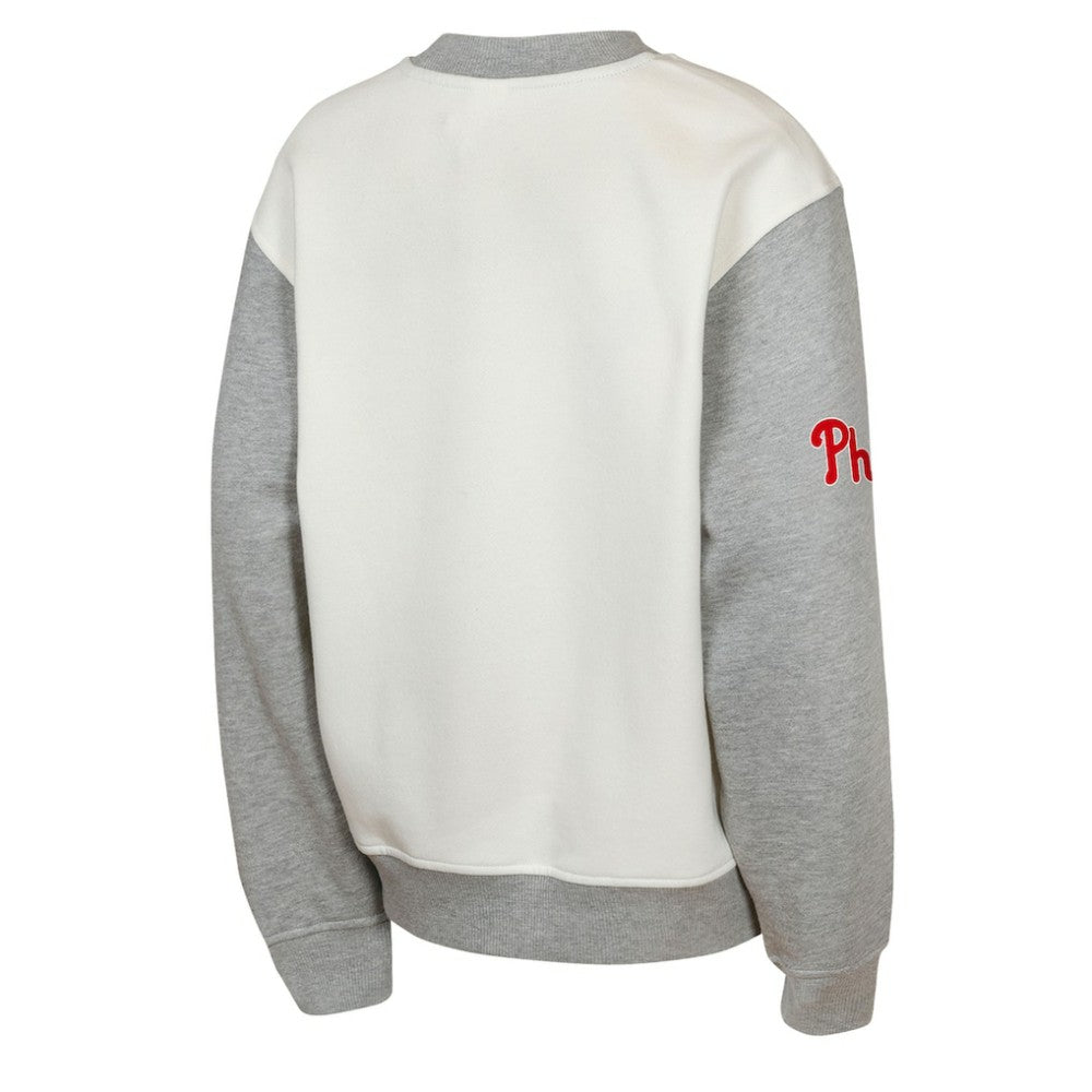 Philadelphia Phillies Outerstuff Youth Big League Power Hit Fleece Sweatshirt - Cream/Gray