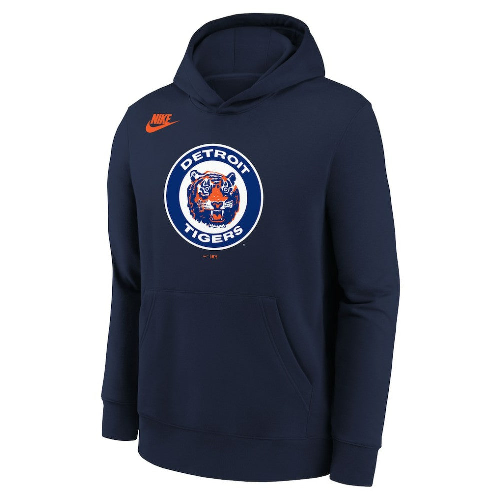 Detroit Tigers Youth Club Fleece Hoodie - Athletic Navy | Nike