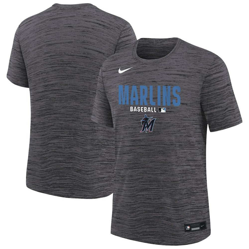 Miami Marlins Youth Authentic Collection Velocity Dri-FIT T-Shirt - Black | Nike