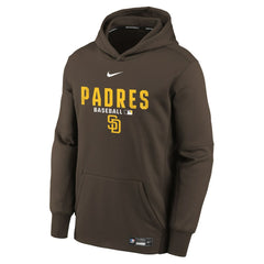 San Diego Padres Youth Authentic Collection Therma-FIT Hoodie - Brown | Nike