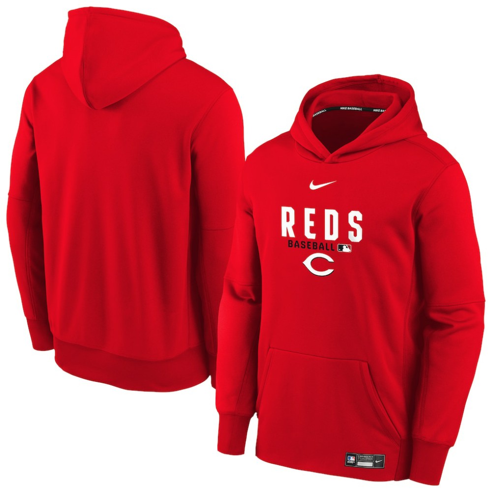 Cincinnati Reds Youth Authentic Collection Therma-FIT Hoodie - Red | Nike