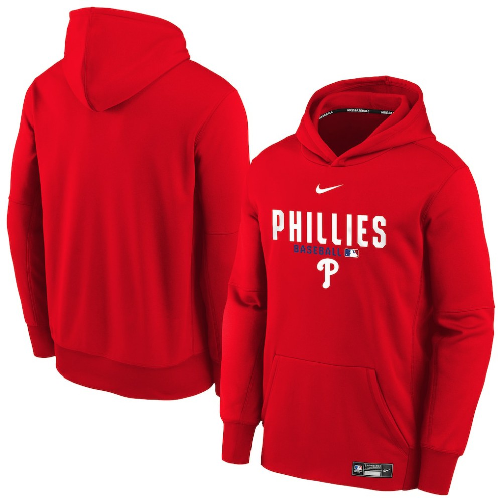 Philadelphia Phillies Youth Authentic Collection Therma-FIT Hoodie - Red | Nike