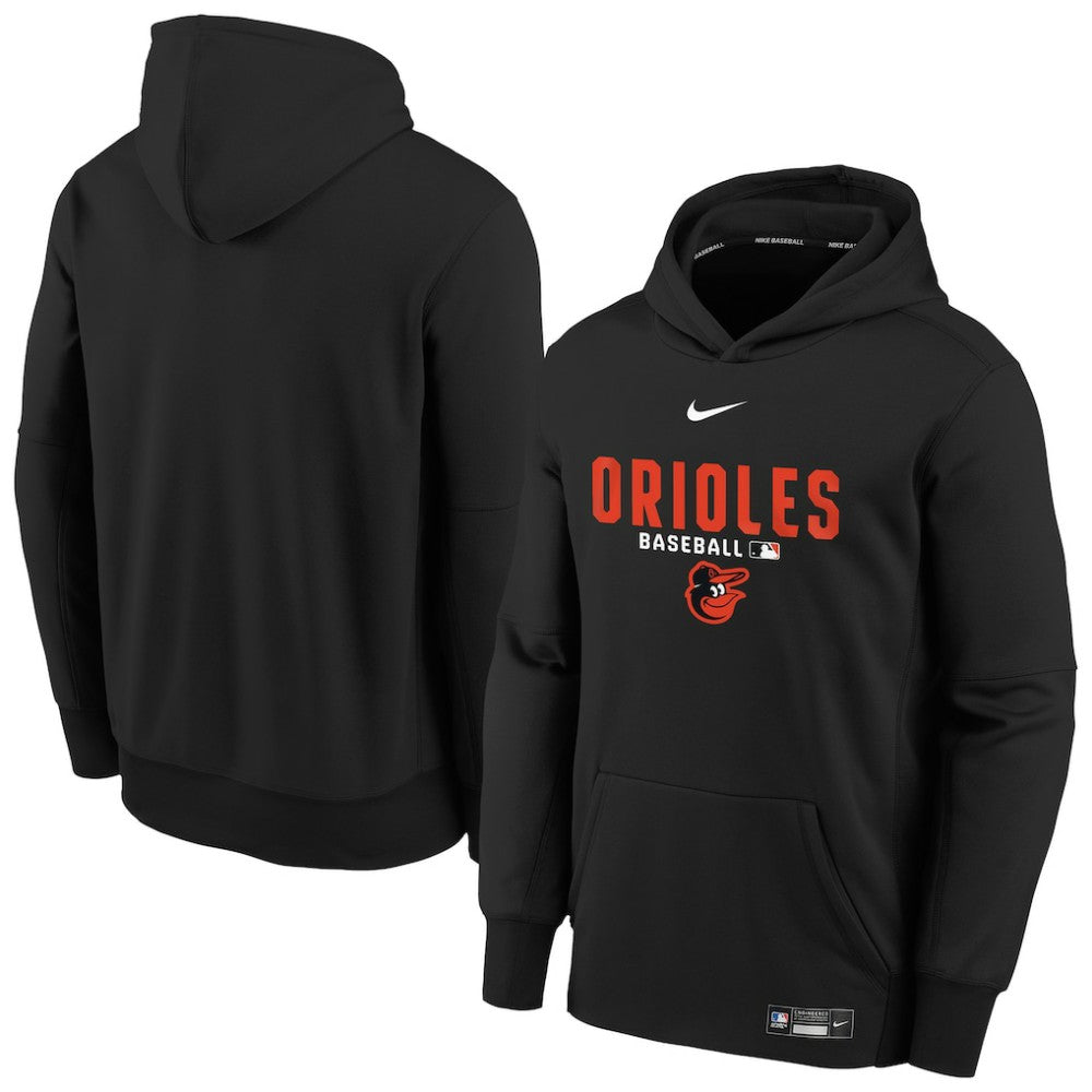 Baltimore Orioles Youth Authentic Collection Therma-FIT Hoodie - Black | Nike