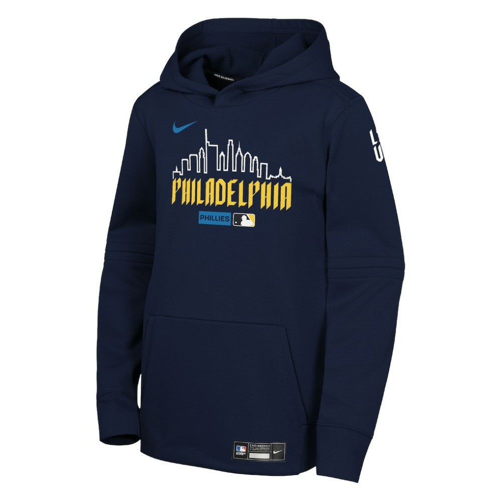 Philadelphia Phillies Youth Authentic Collection City Connect Therma-FIT Hoodie - Navy | Nike