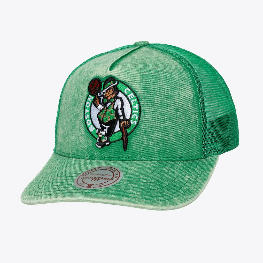 Boston Celtics Gameday Snow Wash Adjustable Trucker Hat - Kelly Green | Mitchell & Ness sale