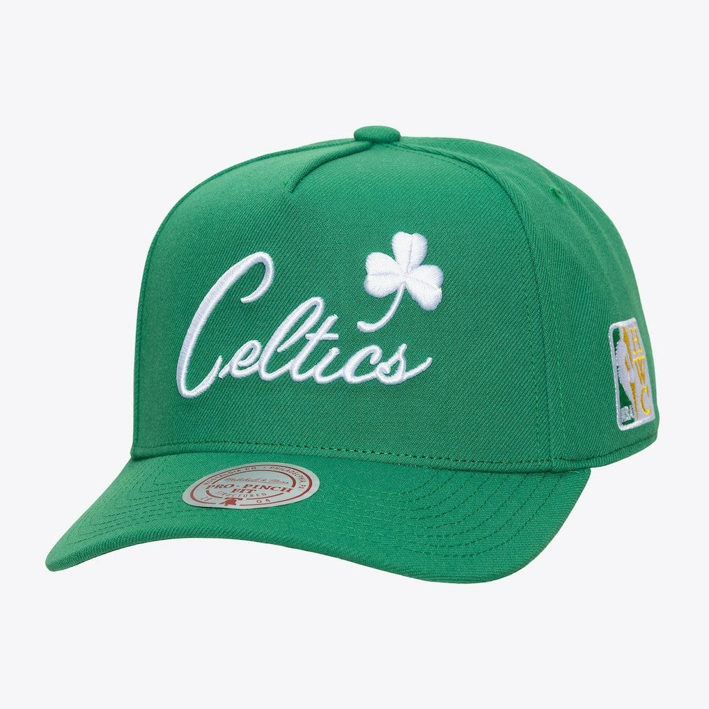 Boston Celtics Legendary Home Pro Pinch Snapback Hat - Kelly Green | Mitchell & Ness online