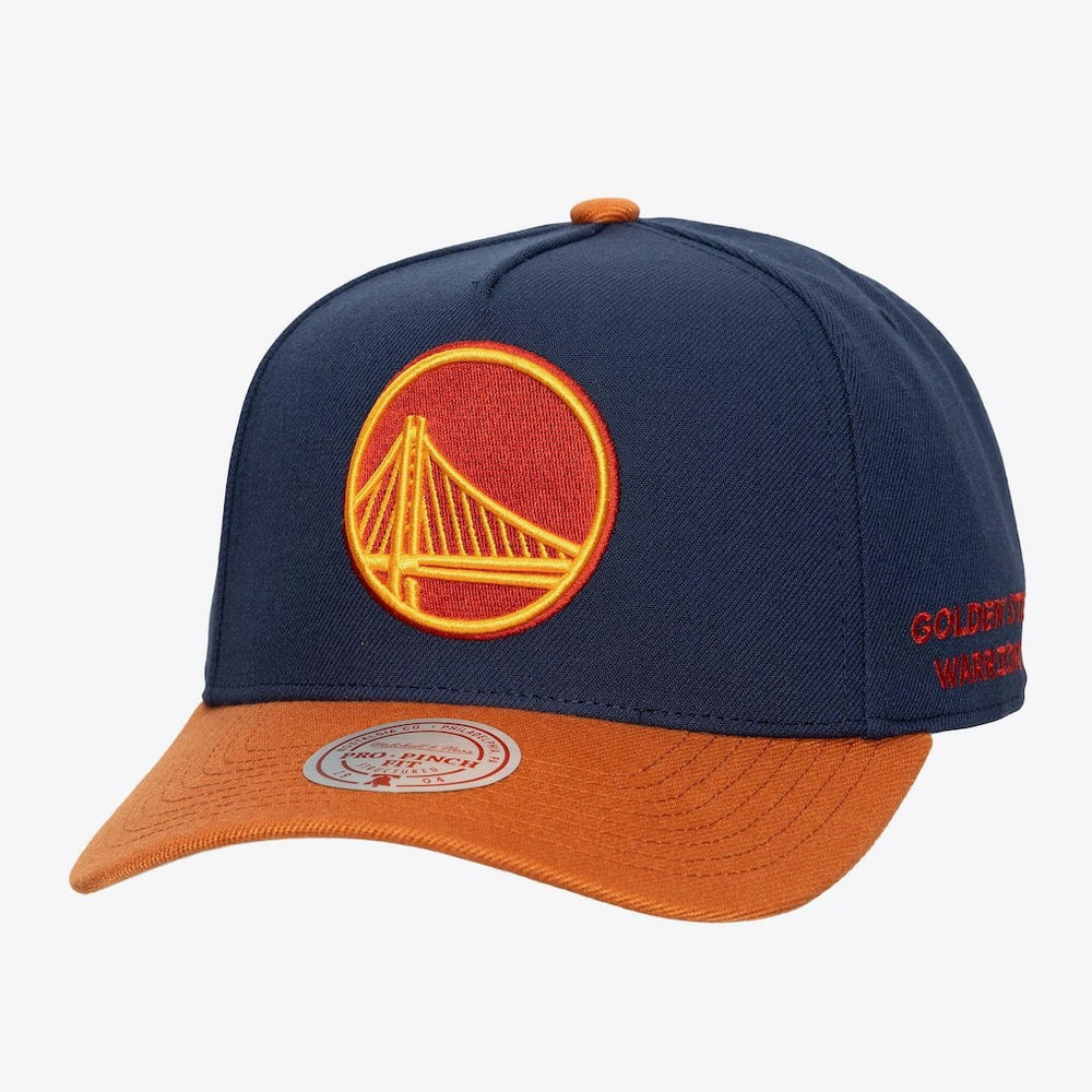 Golden State Warriors Legendary Home Pro Pinch Snapback Hat sale - Navy | Mitchell & Ness outlet