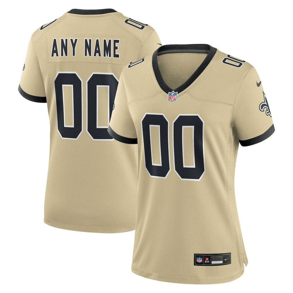 New Orleans Saints Women's Gameday Golds Alternate Custom Game Jersey - Gold | Nike cheap