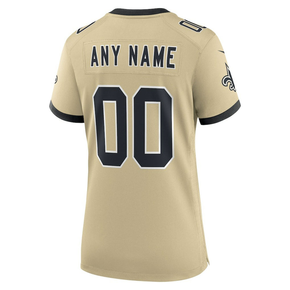 New Orleans Saints Women's Gameday Golds Alternate Custom Game Jersey - Gold | Nike cheap