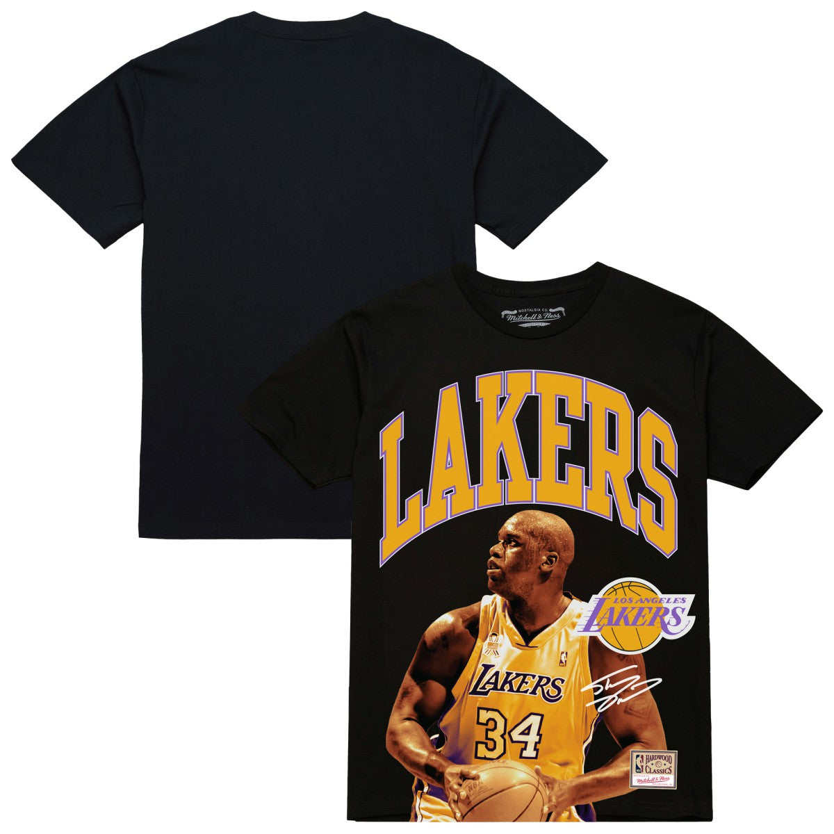 Shaquille O'Neal Los Angeles Lakers Hardwood Classics Player Arch T-Shirt - Black | Mitchell & Ness on sale