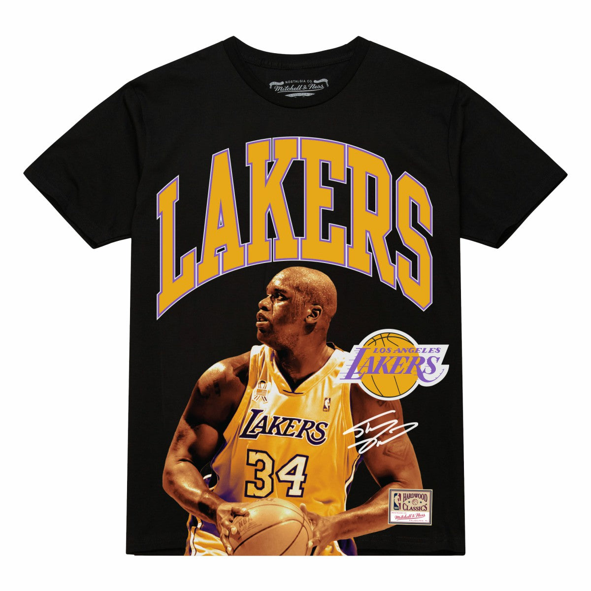 Shaquille O'Neal Los Angeles Lakers Hardwood Classics Player Arch T-Shirt - Black | Mitchell & Ness on sale