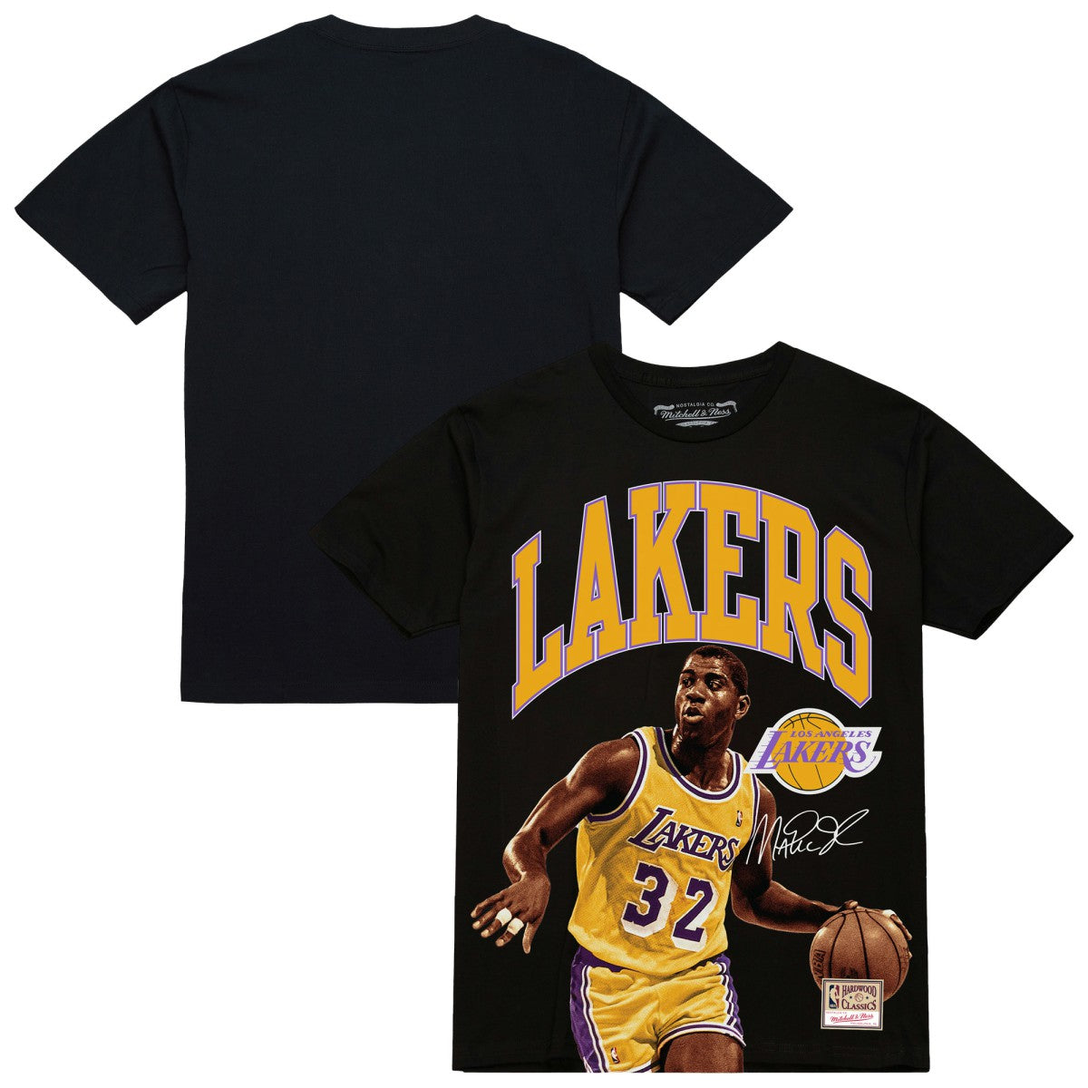 Magic Johnson Los Angeles Lakers Hardwood Classics Player Arch T-Shirt - Black | Mitchell & Ness online