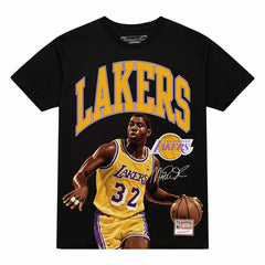 Magic Johnson Los Angeles Lakers Hardwood Classics Player Arch T-Shirt - Black | Mitchell & Ness online