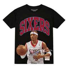 Allen Iverson Philadelphia 76ers Hardwood Classics Player Arch T-Shirt - Black | Mitchell & Ness on sale