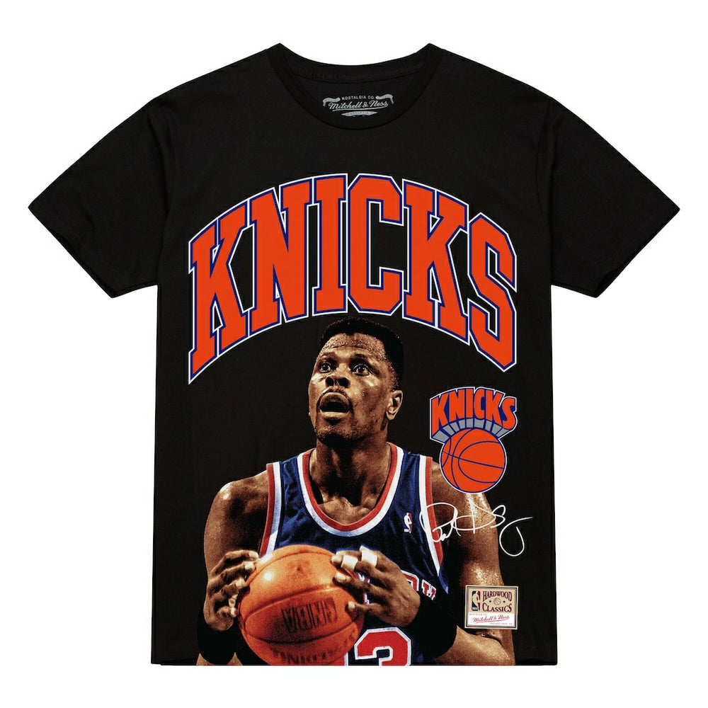 Patrick Ewing New York Knicks Hardwood Classics Player Arch T-Shirt - Black | Mitchell & Ness discount