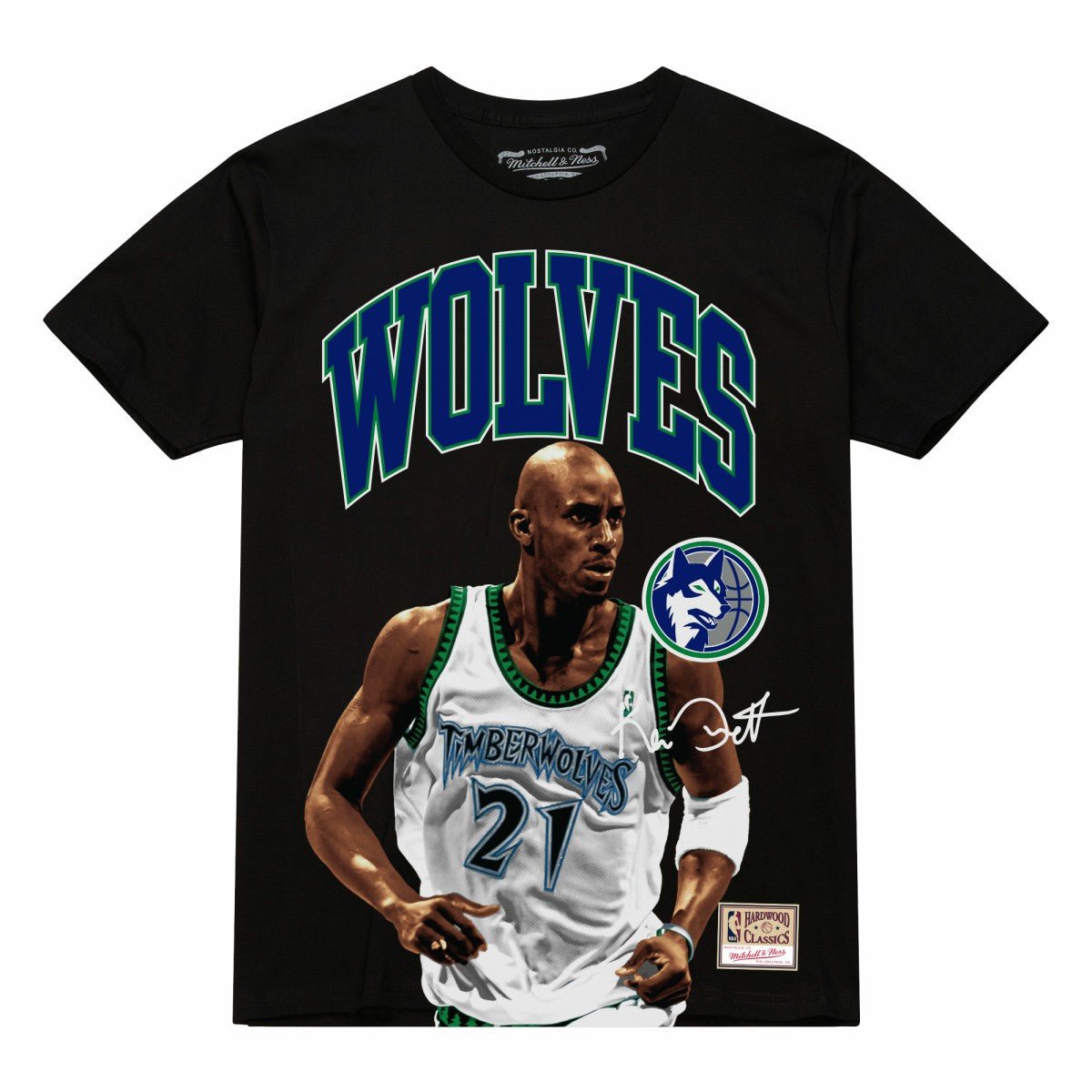 Kevin Garnett Minnesota Timberwolves Hardwood Classics Player Arch T-Shirt - Black | Mitchell & Ness outlet