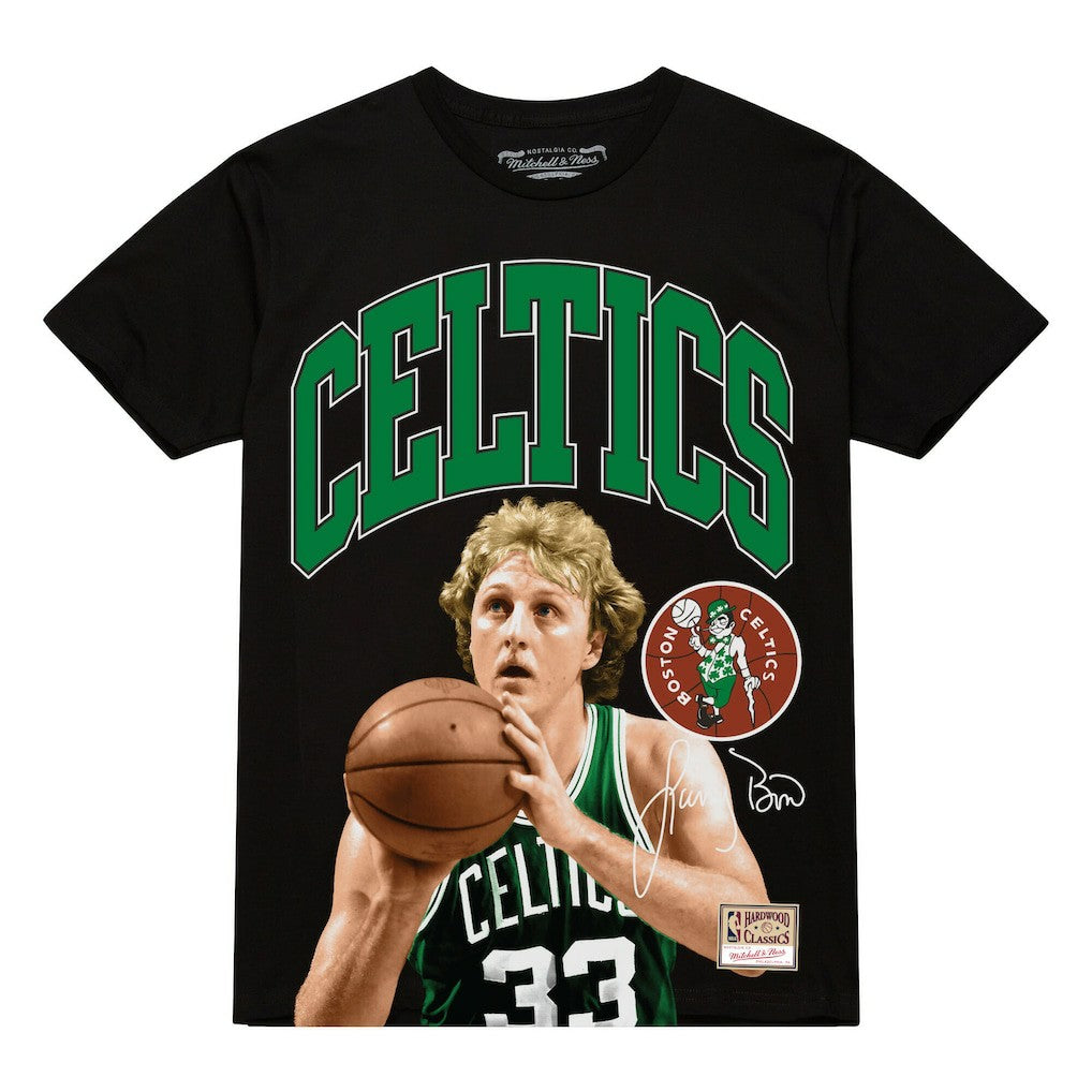 Larry Bird Boston Celtics Hardwood Classics Player Arch T-Shirt - Black | Mitchell & Ness shop